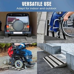 Nuvium 4″ Rise Modular Threshold Ramp for Doorways, Stable Wheelchair Ramp fo