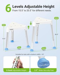 Space-Saving Triangular Shower Chair for Inside Shower, FSA/HSA Eligible