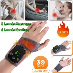 Electric Wrist Massager 5 Levels Heating 3 Modes Vibration Infrared Pain Relief