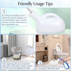 Portable Urinals for Men, OOCOME Men Urinal Bottle 1 Count (Pack of 1), White