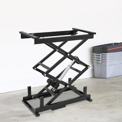 Black 30*1*10in 24V Iron Electric Scissor Lift Table For Material Transportation