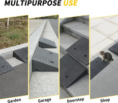 Curb Ramp 4 Inch Rise Curb Ramps for Sidewalks Rubber 2 Pcs Driveway Ramps for L