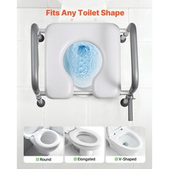 Uimoso Adjustable Raised Toilet Seat with Armrests for Seniors, 400 lbs Capacity
