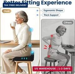 Ergonomic Seat Cushion for Office Chair, Memory Foam Coccyx Cushion for Tailbone