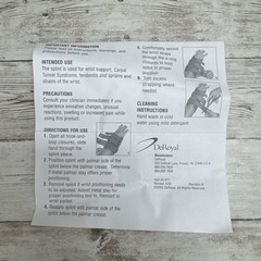 DeRoyal Black Left Wrist Splint Size: X-Large 8 inch Loop Lock Closures NEW