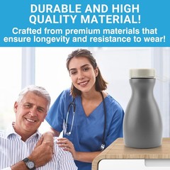 Urinals for Men Spill Proof Nighttime – Glow in Dark Urine Bottle – Gray
