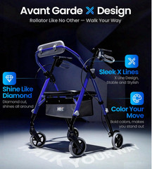 Walkers for Seniors, Z11 Rollator Walker with Seat, Max 380 lbs, Avant Walkers
