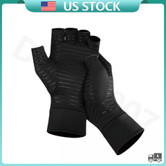 1 Pair Copper Arthritis Compression Gloves Hand Support Pain Relief Joint Self