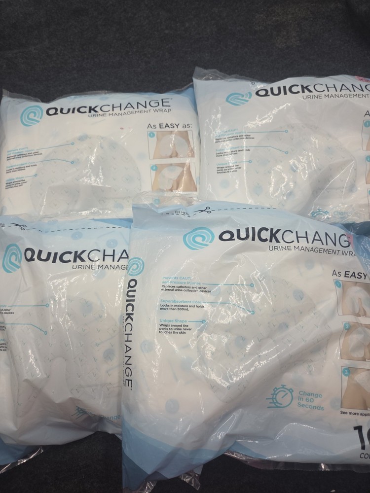40 QuickChange Male Urine Management Wrap Incontinence One Size 10 ct X 4 SEALED