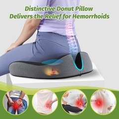 anzhixiu Concave U Surface Donut 16″*17″ for people under 180lbs, Black/Gray