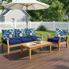 Fabuday Outdoor Chair Cushions Set – 24 x 24 Inch 24 x 24 Inch, Green Floral