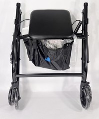 Medline Basic Rollator Walker 4 Wheel Aluminum Folding Black MDS86830EBL