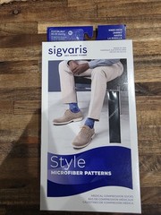 Sigvaris Men’s Style Microfiber Compression Socks 20–30 mmHg M/L Knee-High Gray
