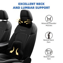 Comfortable Memory Foam Lumbar Cushion Back Support and Neck Pillow Headrest Kit