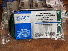 6 Pairs ASP Non-Skid Double Tread Patient SlipperSocks ADULT XL Dark Green NEW