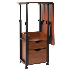 Overbed Table w/ Wheels, Movable Bedside Table, Height Adjustable Over Bed Desk
