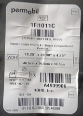 Roho High Profile Wheelchair Seat Cushion Model: 1R1011C 18.25In x 20In x 4.25in