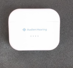 Audien Atom PRO 2 OTC Rechargeable CIC Hearing Aids White w/Charging Case #W5269