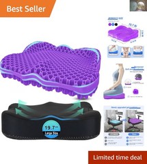 Multi-Use 19.7in Gel Seat Cushion for Back Pain Relief – Office, Car, Wheelchair