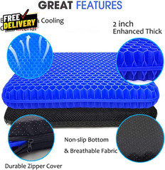 Gel Seat Cushion for Long Sitting Extra Thick Gel Cushion for Wheelchair So…..