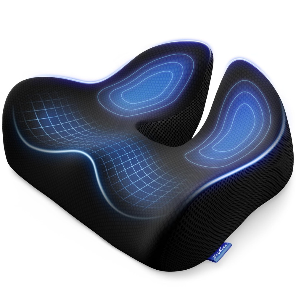 Thickened Seat Cushion, Ergonomic Memory Foam Hemorrhoid Pillow for Hip, Scia…