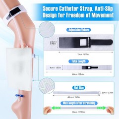 Male External Catheter w/ 1000ml Urine Bag Anti-Slip Straps Reusable