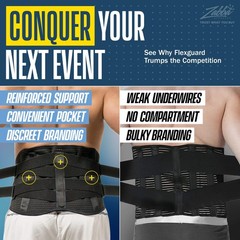 FlexGuard Support Back Brace – Medium/Large (Pack of 1), Black
