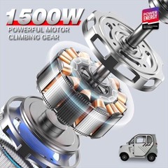 4 Wheel Fully Enclosed Mobility Scooter 1500W 3-Speed 40 mile 660lb Capatity