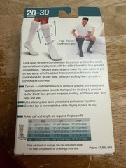 Core-Spun COMPRESSION SOCKS 20-30mmHg White Medium NEW #18122 by THERAFIRM