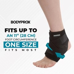 Bodyprox Ankle Support Brace, Breathable Neoprene Sleeve, Adjustable Wrap! 1 Pk