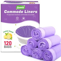 Commode Liners 120pcs Strong Portable Toilet Bags Leak Proof Lemon Scented To…