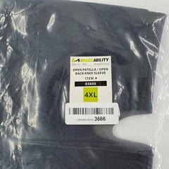 Braceability Open Patella Open Back Knee Sleeve 4XL Black