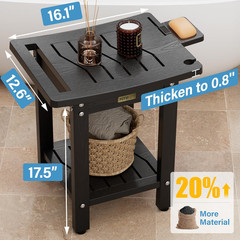 Waterproof Shower Chair with Shelf & Handle – 400 LBS Capacity, Non-Slip