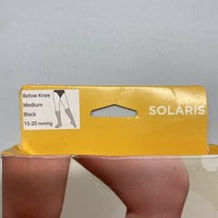SOLARIS EXO SHEER BELOW KNEE COMPRESSION STOCKINGS 15-20 mmHg BLACK MEDIUM