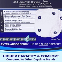 Extra Absorbent Adult Diapers XXX-Large (44 Count) Disposable Leak Protection