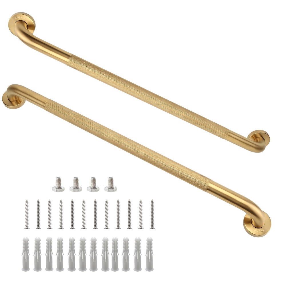 Shower Grab Bar, 2 Pack 32 Inch Gold Bathroom Grab Bar, 1.25″ Diameter 304 St…