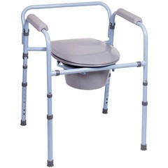 Portable Folding Bedside Commode & Raised Toilet Seat, Up to 300lbs, Commodes