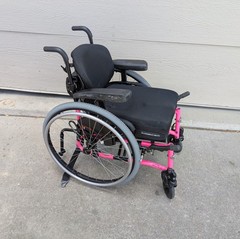 Quickie 2 Lite 14″ x 18″ Manual Folding Wheelchair – Pink
