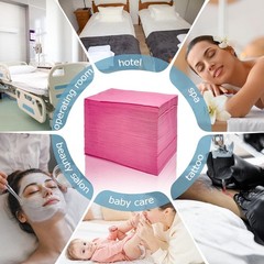 100Pcs Disposable Massage Table Sheets 31″ x 71″ Non-Woven Fabric Pink