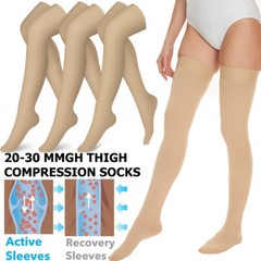 Thigh High Socks Full Toe Compression Socks Treatment Swel, Varicose Vein S-XL