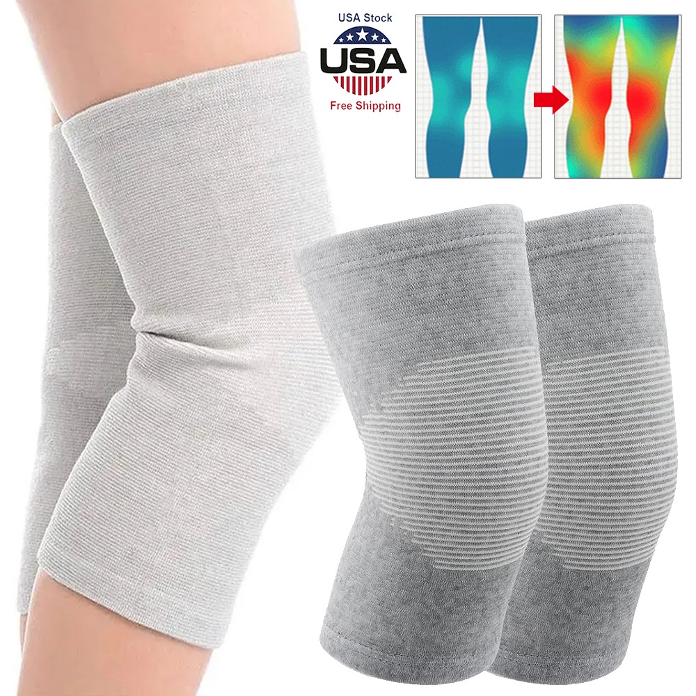 Bamboo Charcoal Knee Sleeve, Compression Knee Sleeve,Elastic Warm Knee Brace USA