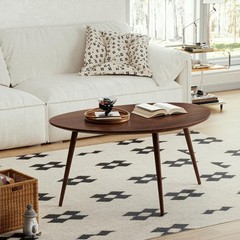 Wayshome Small Oval Coffee Table Mid Century Modern Coffee Table For Living