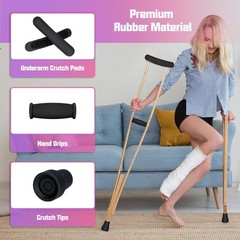 Crutch Pads, Padding for Walking Arm Crutches, Hand Grips and Feet Caps, Rubb…