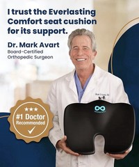 NEW SEALED Everlasting Comfort Memory Foam Seat Cushion Sciatica Tailbone Pain