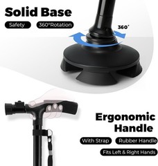 Ergonomic LED Walking Cane with Wrist Strap