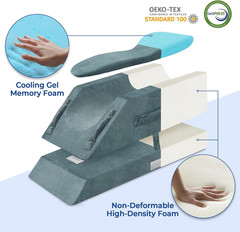 4-Height Adjustable Leg Elevation Pillows for after Surgery with Ergonomic Curve