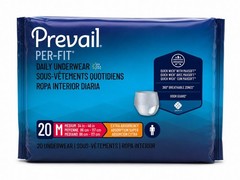 2 Pck Prevail Per-Fit Underwear Medium 20Ct + Underpads 25Ct Bundle