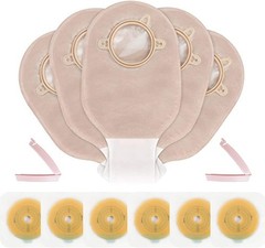 Ceeport 21 PCS Colostomy Bags Ostomy Supplies Two Piece with Clamp Closure