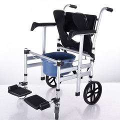 4 Wheels Commode Chair Padded Sea Multifunction Adjustable Height Raised Toilet