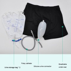 Wearable Urine Bag Male Urinal Bag Incontinence Pants for Men Reusable Porta L